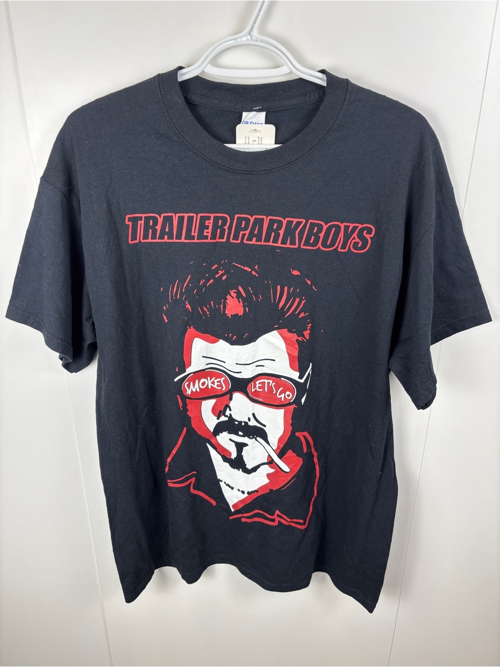 NWT Trailer Park Boys Ricky Smokes Let's Go T-Shirt Men's L Black Tee Gildan